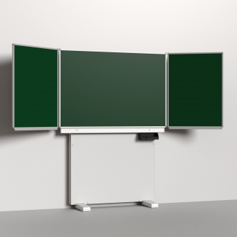 Klapp-Schiebetafel wandmontiert, Stellfuß, Mittelfläche 150x100 cm, Stahlemaille grün 